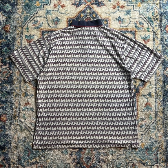 Vintage Christopher Rand Striped Patterned Polo Shirt Large - Picture 2 of 4